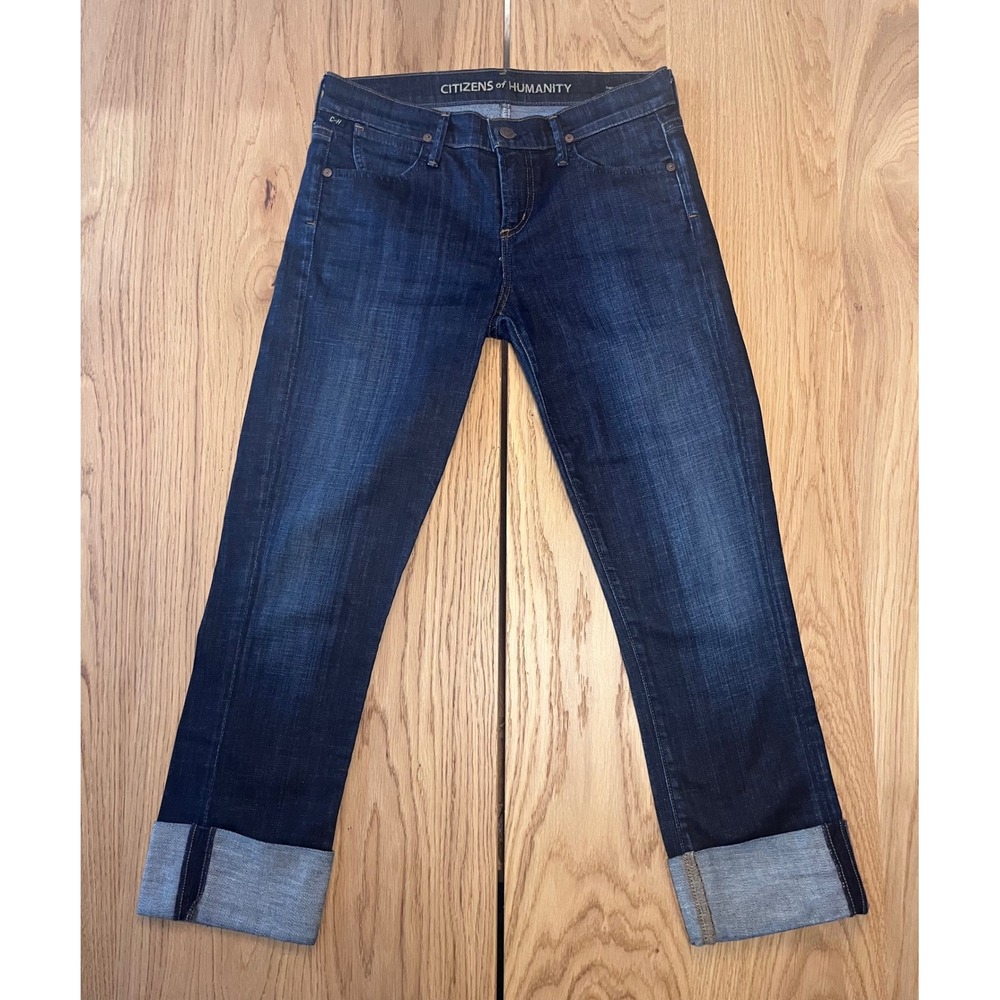 Citizens of Humanity Dani Cropped Straight Leg Jeans Women 26 Dark Blue Classic